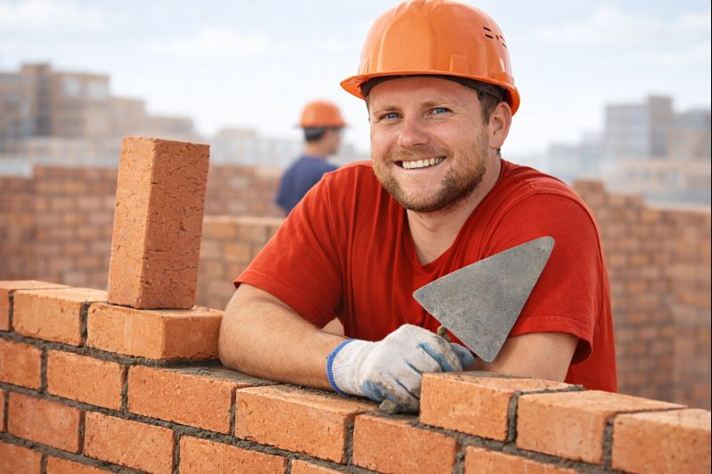 Professional builder at work